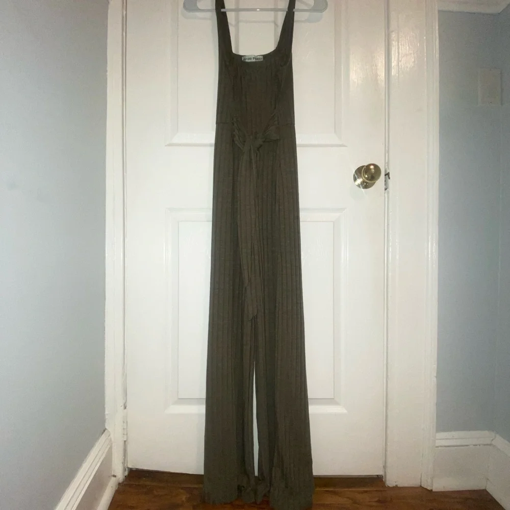 Almost Famous Olive Jumpsuit - Picture 1 of 5